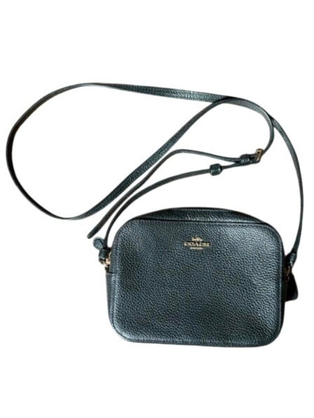Coach Black Crossbody Bag Adjustable Strap Gold Hardware Everyday Travel Classic